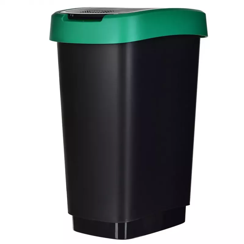 Three-compartment waste sorter rotho Twist 3 × 25 L (technopolymer, black, 252×333×476 mm)
