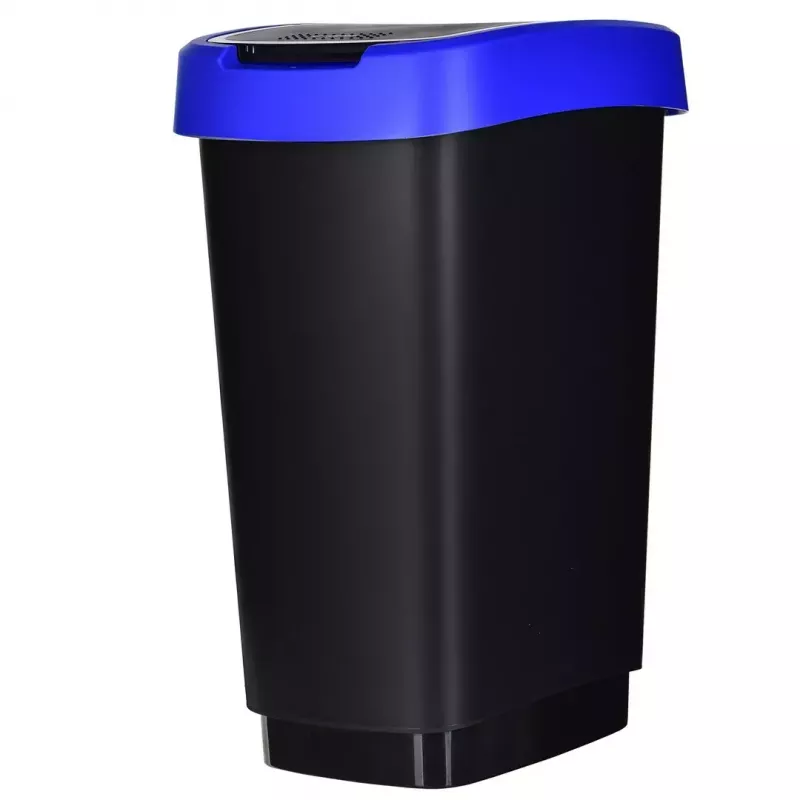 Three-compartment waste sorter rotho Twist 3 × 25 L (technopolymer, black, 252×333×476 mm)