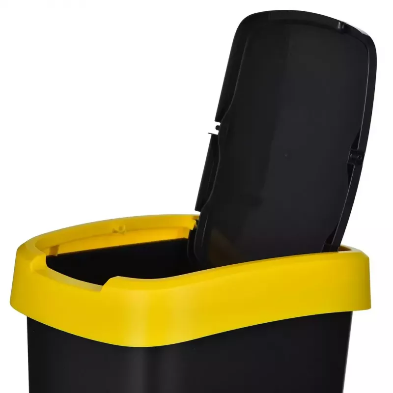 Three-compartment waste sorter rotho Twist 3 × 25 L (technopolymer, black, 252×333×476 mm)