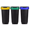 Three-compartment waste sorter rotho Twist 3 × 25 L (technopolymer, black, 252×333×476 mm)