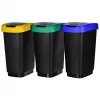 Three-compartment waste sorter rotho Twist 3 × 25 L (technopolymer, black, 252×333×476 mm)