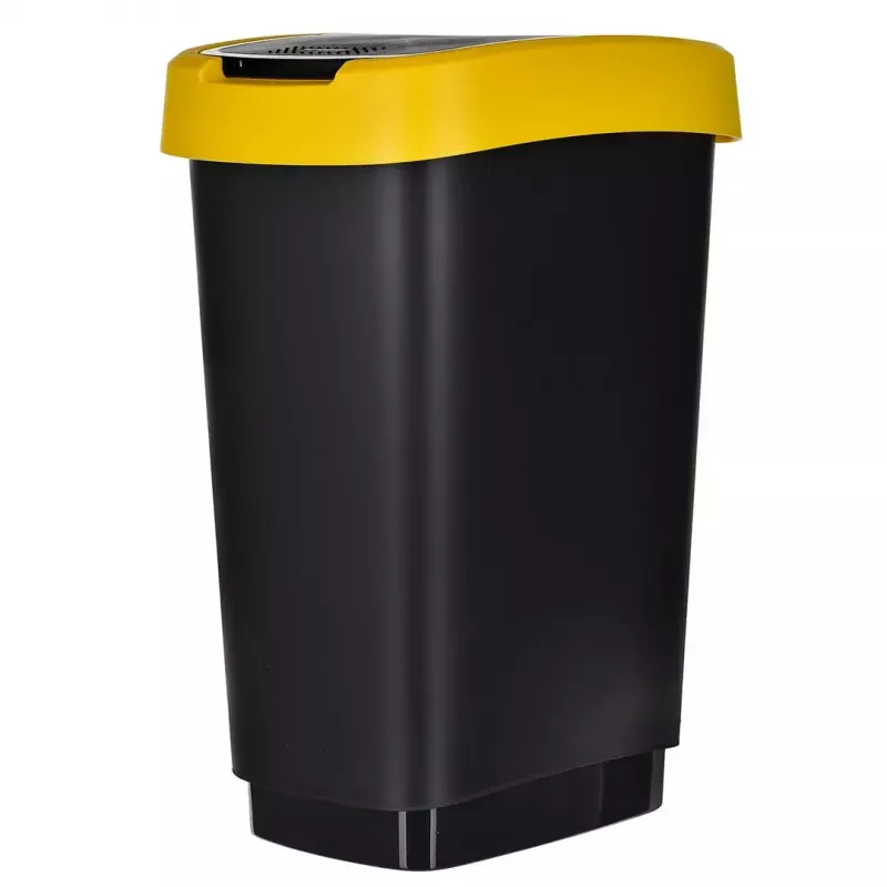 Three-compartment waste sorter rotho Twist 3 × 25 L (technopolymer, black, 252×333×476 mm)