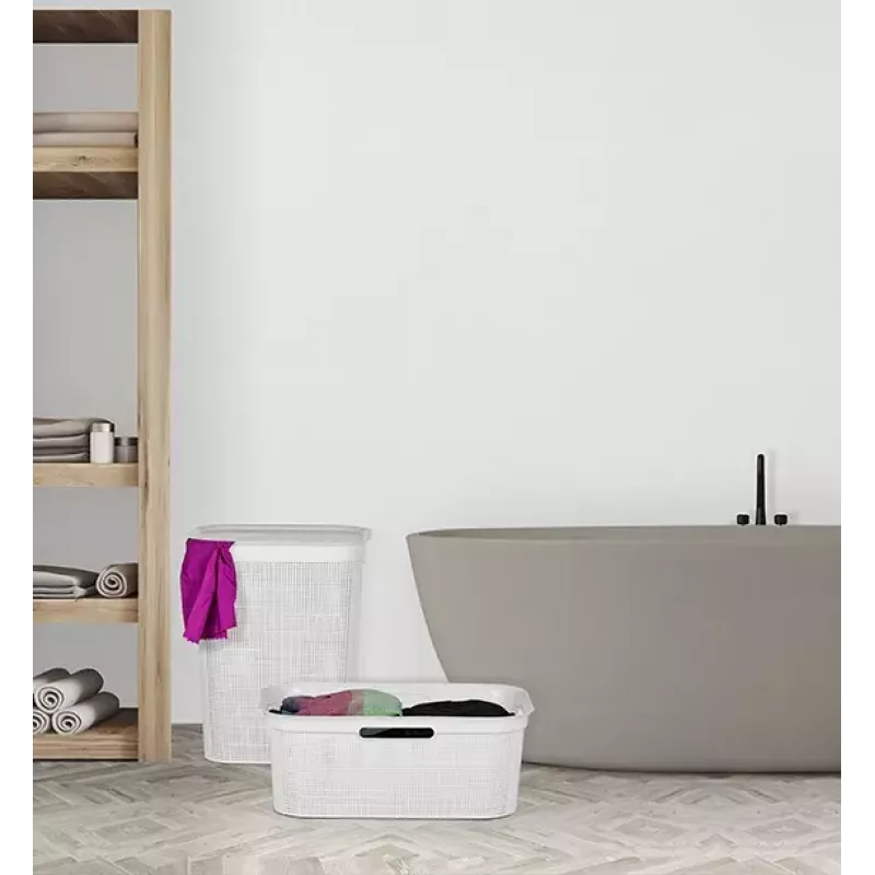 Rotho Brisen Laundry Basket, 50 L, Anthracite