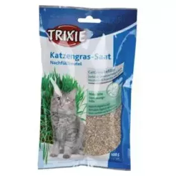 Cat grass treat Trixie 4236 sachet 100 g — plant-based vegetable delicacy, de-worming