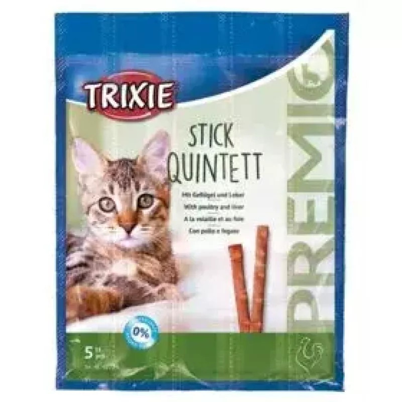 Supplementary meaty cat treats Trixie 42723, turkey flavour, 25 g sachet, pack of 5, protein 33.5%, fat 20%