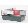 Rodent cage ZOLUX Classic 80 — two-level metal/plastic enclosure, 800×430×330 mm, 31 mm rod spacing, grey/red