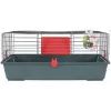 Rodent cage ZOLUX Classic 80 — two-level metal/plastic enclosure, 800×430×330 mm, 31 mm rod spacing, grey/red