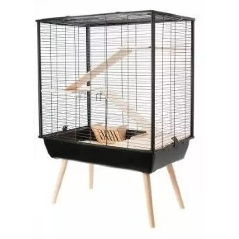 Cage ZOLUX Neo Cozy Large Rodents H80 black — metal/plastic cage for rats and mice, H 80 cm, W 78 cm, D 48 cm