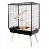 Cage ZOLUX Neo Cozy Large Rodents H80 black — metal/plastic cage for rats and mice, H 80 cm, W 78 cm, D 48 cm