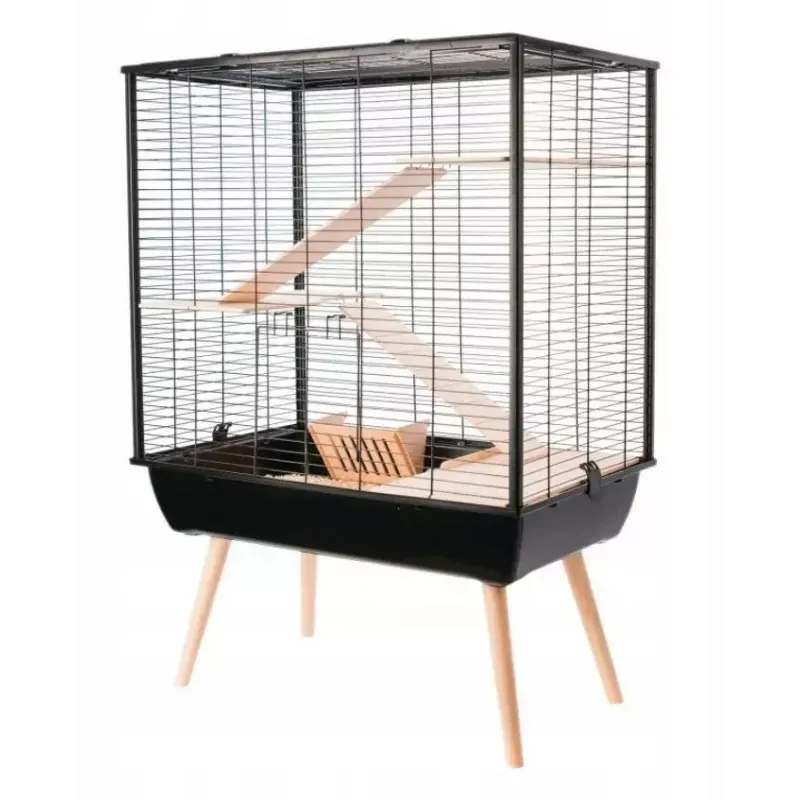Cage ZOLUX Neo Cozy Large Rodents H80 black — metal/plastic cage for rats and mice, H 80 cm, W 78 cm, D 48 cm