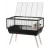Cage for rodents ZOLUX Neo Nigha small H36 black, wood, W780×D360×H480 mm, wheel included