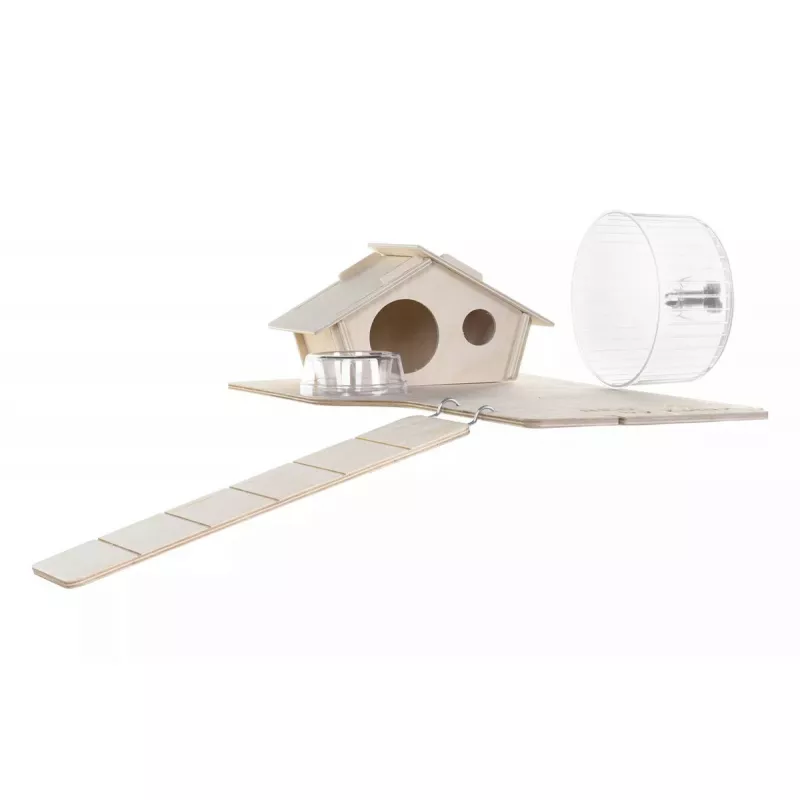 Cage for rodents ZOLUX Neo Nigha small H36 black, wood, W780×D360×H480 mm, wheel included