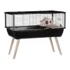Cage for rodents ZOLUX Neo Nigha small H36 black, wood, W780×D360×H480 mm, wheel included
