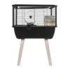 Cage for rodents ZOLUX Neo Nigha small H36 black, wood, W780×D360×H480 mm, wheel included