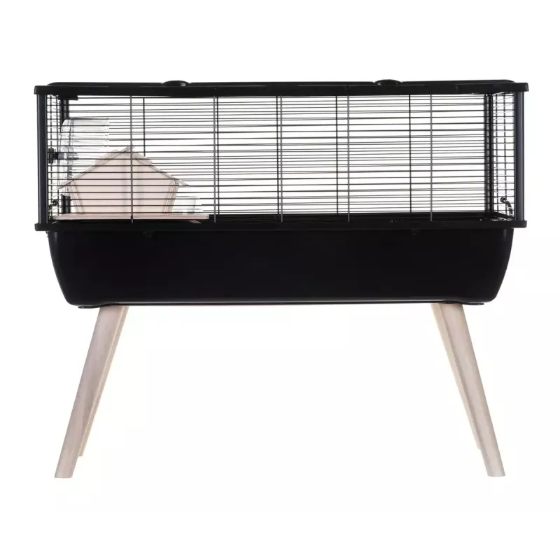 Cage for rodents ZOLUX Neo Nigha small H36 black, wood, W780×D360×H480 mm, wheel included