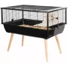 Cage for rodents ZOLUX Neo Nigha small H36 black, wood, W780×D360×H480 mm, wheel included