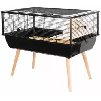 Cage for rodents ZOLUX Neo Nigha small H36 black, wood, W780×D360×H480 mm, wheel included