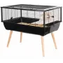 Cage for rodents ZOLUX Neo Nigha small H36 black, wood, W780×D360×H480 mm, wheel included