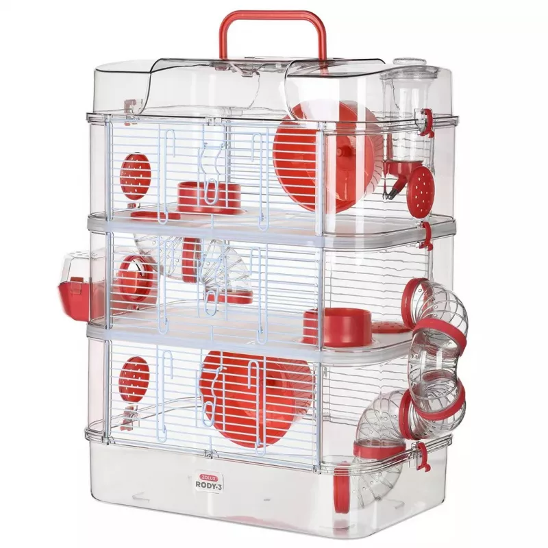Rodent cage ZOLUX Rody3 Trio — small animal habitat, metal/plastic, 410×270×530 mm, 3 kg, includes wheel