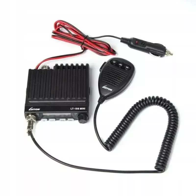 Car CB radio Luiton LT-198, 40 AM/FM channels, 4 W, 12–24 V, black, cigarette lighter plug