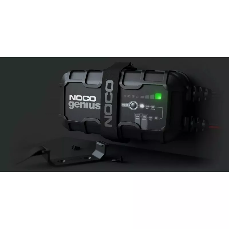 Battery charger NOCO GENIUS10 EU 10 A for 6V and 12V batteries — maintenance and desulphurisation, 150 W, Li‑Ion/AGM/Gel, IPX water‑resistant