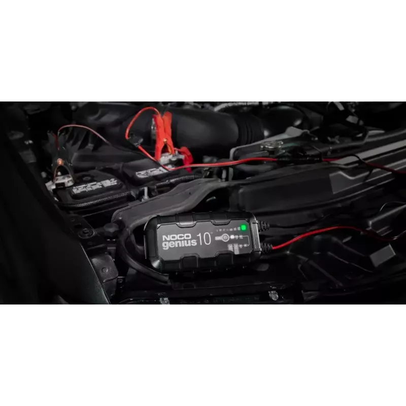 Battery charger NOCO GENIUS10 EU 10 A for 6V and 12V batteries — maintenance and desulphurisation, 150 W, Li‑Ion/AGM/Gel, IPX water‑resistant