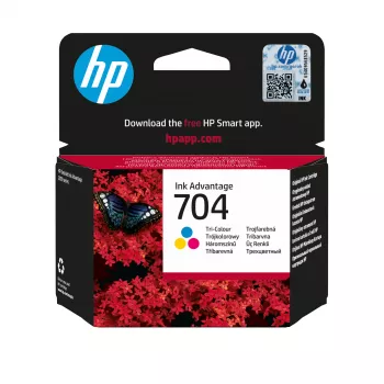 HP 704 Tri-color Original Ink Advantage Cartridge, Cyan, Magenta, Yellow, 1 pc(s), 200 pages