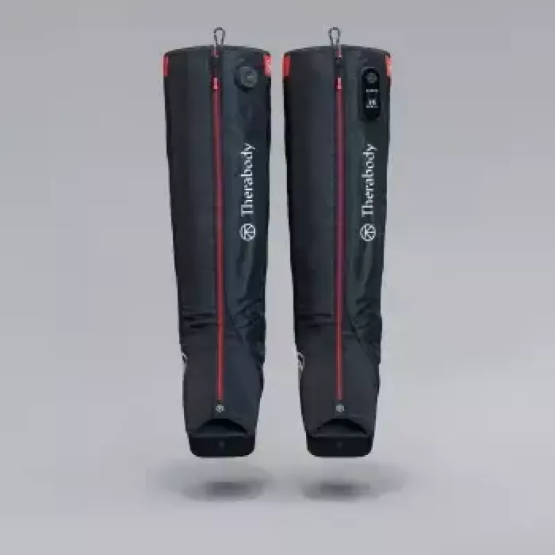 Compression boots Therabody Recovery Air Jetboots Pro Plus — Full-length, Regular, pneumatic 20–100 mmHg, vibration, LCD, rechargeable