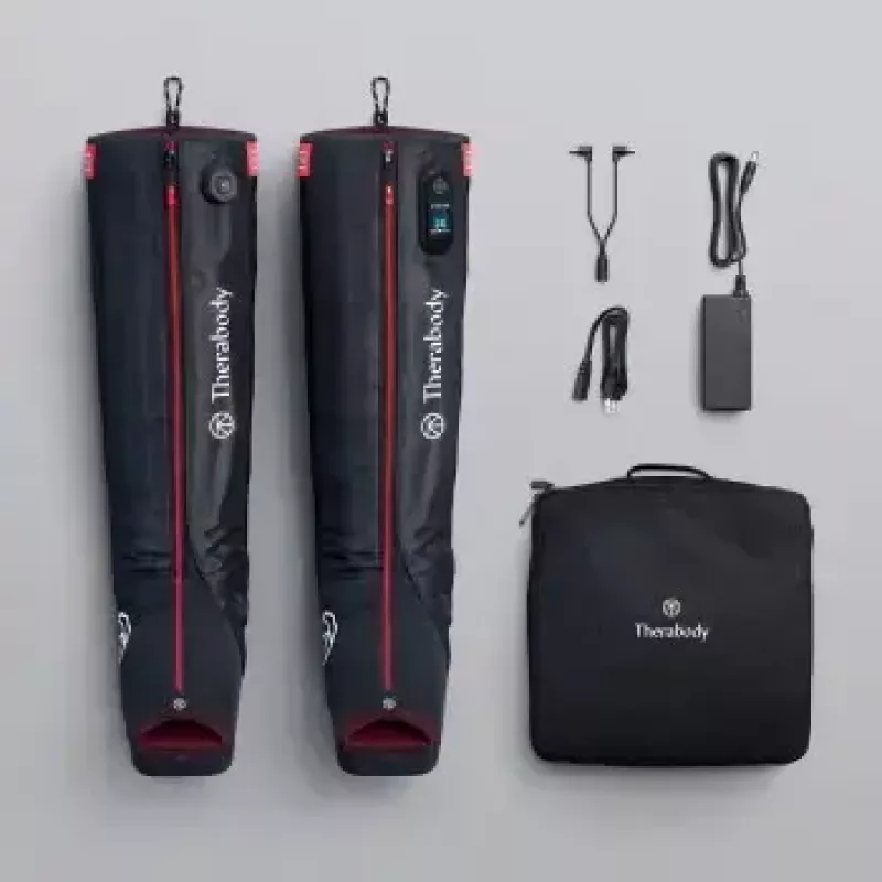 Compression boots Therabody Recovery Air Jetboots Pro Plus — Full-length, Regular, pneumatic 20–100 mmHg, vibration, LCD, rechargeable