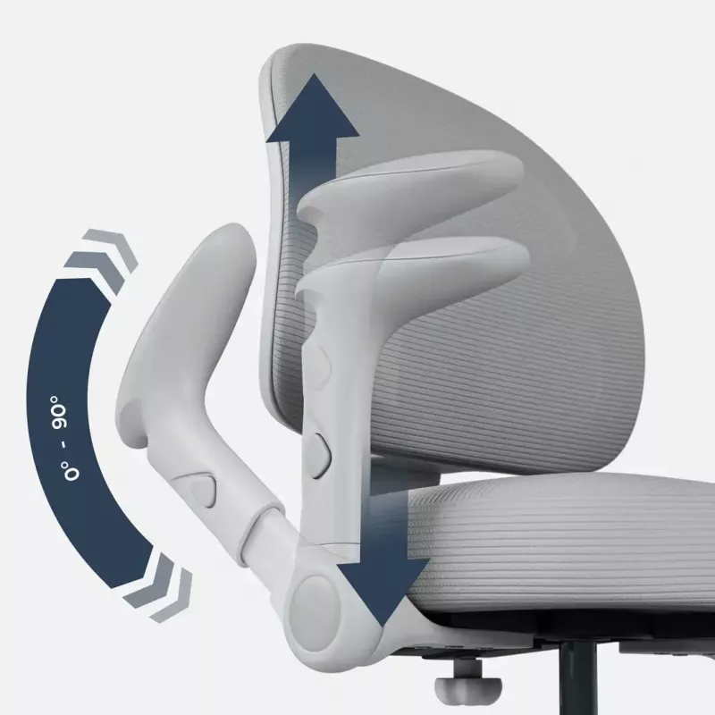 Swivel chair mark adler Junior 5.0 — ergonomic mesh back, foam seat, adjustable height 42–54 cm, grey