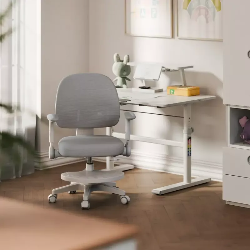 Swivel chair mark adler Junior 5.0 — ergonomic mesh back, foam seat, adjustable height 42–54 cm, grey