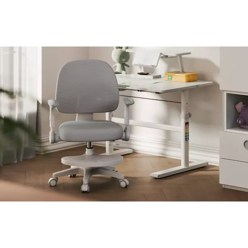 Swivel chair mark adler Junior 5.0 — ergonomic mesh back, foam seat, adjustable height 42–54 cm, grey