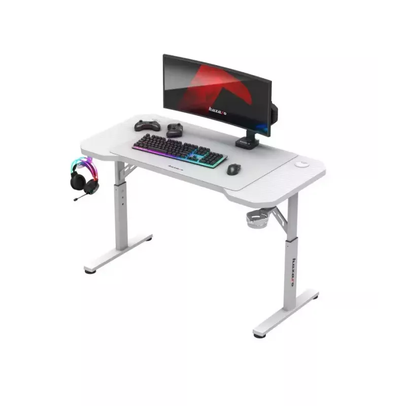 HUZARO HZ-Hero 2.6 White Ergonomic Gaming Chair with Cup Holder and Headphone Hook