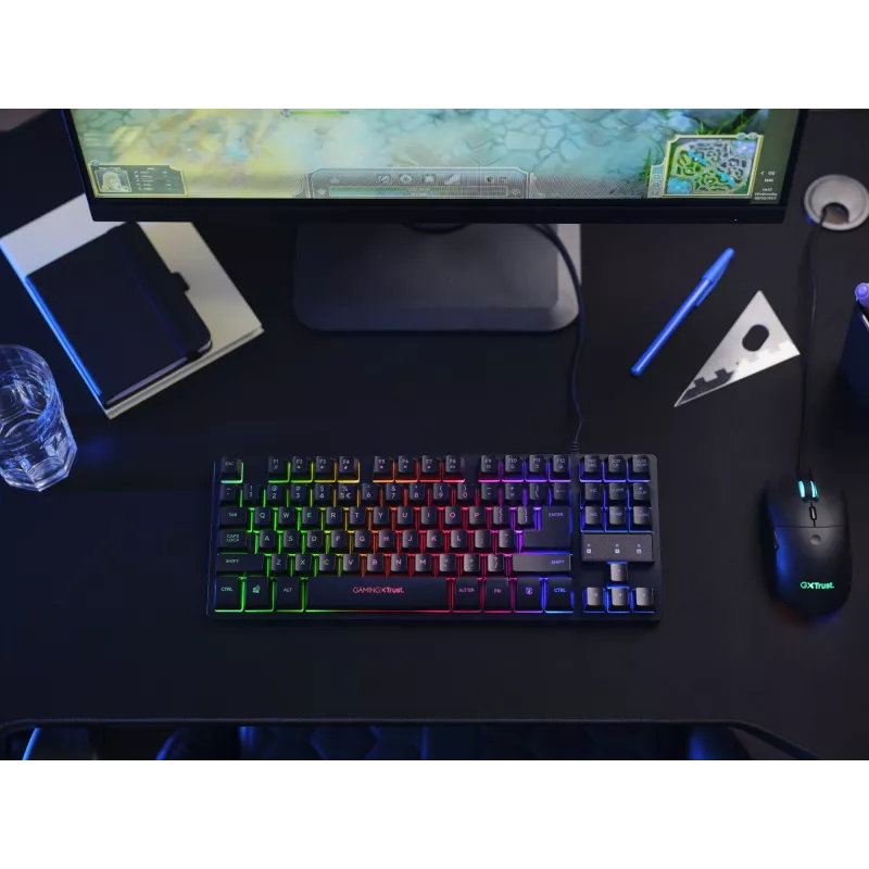 Trust GXT 833 Thado keyboard Gaming USB Dutch Black, Silver