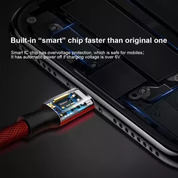 USB-A to Lightning cable Baseus Yiven 1.8 m, 2 A output, red, thermoplastic elastomer jacket