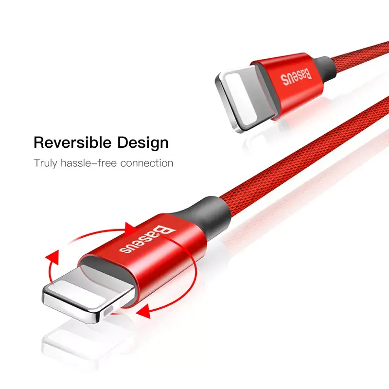 USB-A to Lightning cable Baseus Yiven 1.8 m, 2 A output, red, thermoplastic elastomer jacket