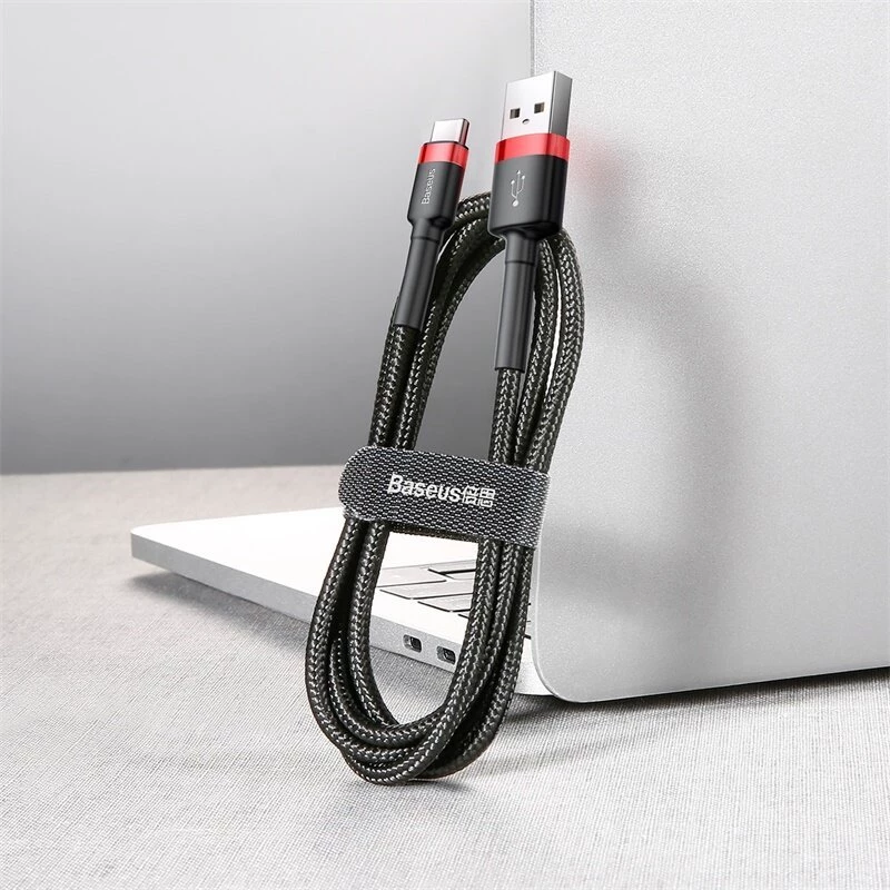BASEUS Braided Cafule Fast Charging Cable - USB Type-A To Type-C 2A - 2m - Black (Nylon)