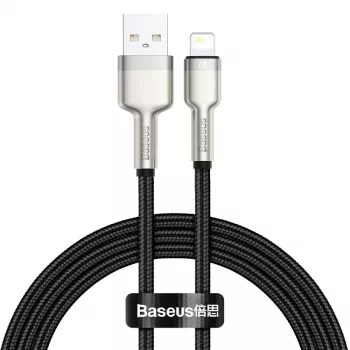 BASEUS Fast Charge Cafule Data Transfer Cable - USB Type-A to Lightning - 480Mbps (2.4A PD) - 1m - Black