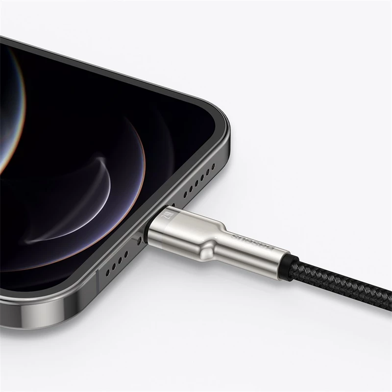 BASEUS Fast Charge Cafule Data Transfer Cable - USB Type-A to Lightning - 480Mbps (2.4A PD) - 1m - Black