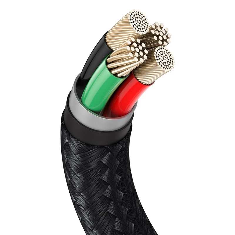 BASEUS Fast Charge Cafule Data Transfer Cable - USB Type-A to Lightning - 480Mbps (2.4A PD) - 1m - Black
