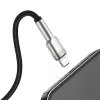 BASEUS Fast Charge Cafule Data Transfer Cable - USB Type-A to Lightning - 480Mbps (2.4A PD) - 1m - Black