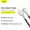 BASEUS Fast Charge Cafule Data Transfer Cable - USB Type-A to Lightning - 480Mbps (2.4A PD) - 1m - Black