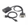 GEMBIRD VGA to HDMI Adapter Cable, USB Powered 15cm - Black