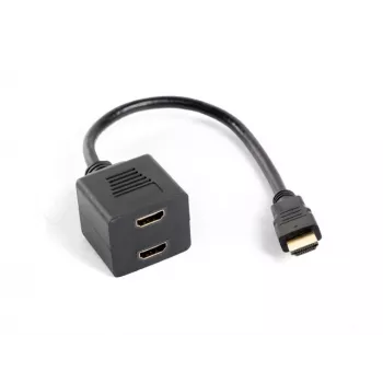 HDMI video splitter LANBERG AD-0019-BK — 2x HDMI outputs, Full HD 1920x1080, 0.2 m cable, black