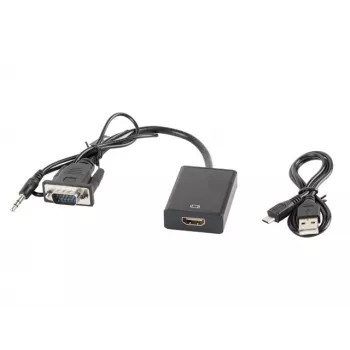 LANBERG Video Cable Adapter HDMI Type A (standard) VGA (d-sub) 0.2m Black