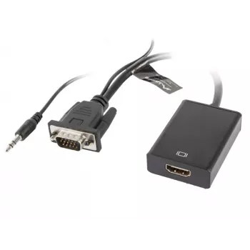 LANBERG Video Cable Adapter HDMI Type A (standard) VGA (d-sub) 0.2m Black