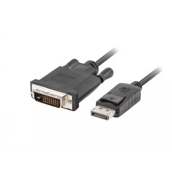 Video cable adapter LANBERG DisplayPort (male) to DVI‑D (male), 1 m, black, supports 1080p