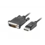 Video cable adapter LANBERG DisplayPort (male) to DVI‑D (male), 1 m, black, supports 1080p