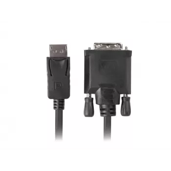 Video cable adapter LANBERG DisplayPort (male) to DVI‑D (male), 1 m, black, supports 1080p