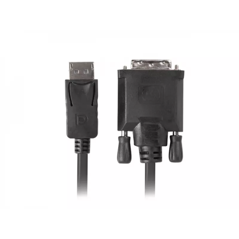 Video cable adapter LANBERG DisplayPort (male) to DVI‑D (male), 1 m, black, supports 1080p